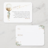 赤ちゃんシャワーを表示 – 金ゴールドバルーン緑ガーランド 名刺 (正面/裏面)