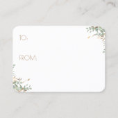 赤ちゃんシャワーを表示 – 金ゴールドバルーン緑ガーランド 名刺 (裏面)