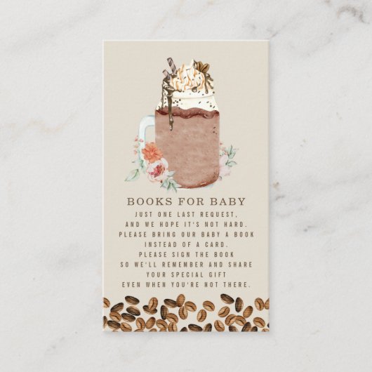 赤ちゃんシャワーアイスコーヒーフローラ要求用の本 エンクロージャーカード (正面)