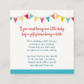 赤ちゃんシャワーアクアロッキングホース本のリクエストカード エンクロージャーカード (裏面)