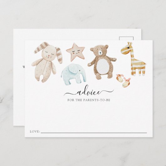 赤ちゃんシャワーアドバイスとジェンダー推測はがき ポストカード (正面/裏面)