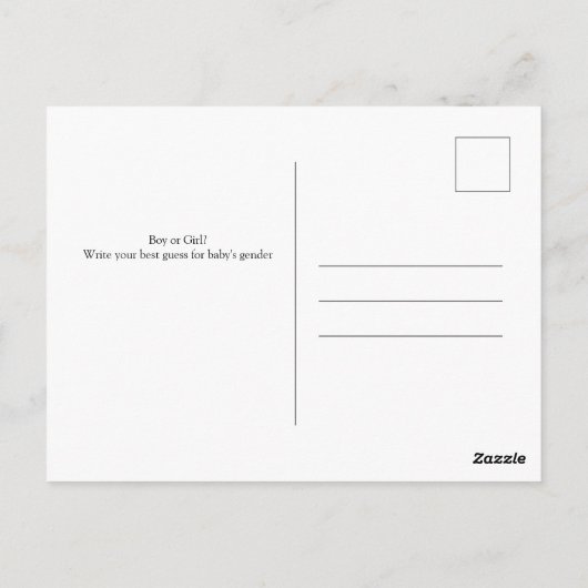 赤ちゃんシャワーアドバイスとジェンダー推測はがき ポストカード (裏面)