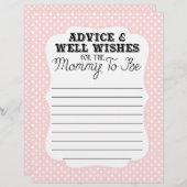 赤ちゃんシャワーアドバイスとママの姿を願う (正面/裏面)