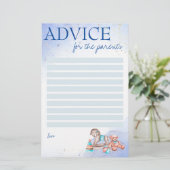 赤ちゃんシャワーアドバイスの親ゲーム青 便箋 (スタンド正面)