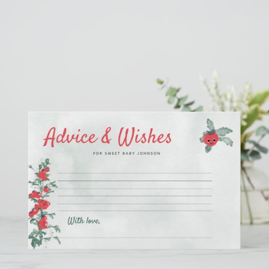 赤ちゃんシャワーアドバイスは素朴トマトの水色を願う 便箋 (スタンド正面)