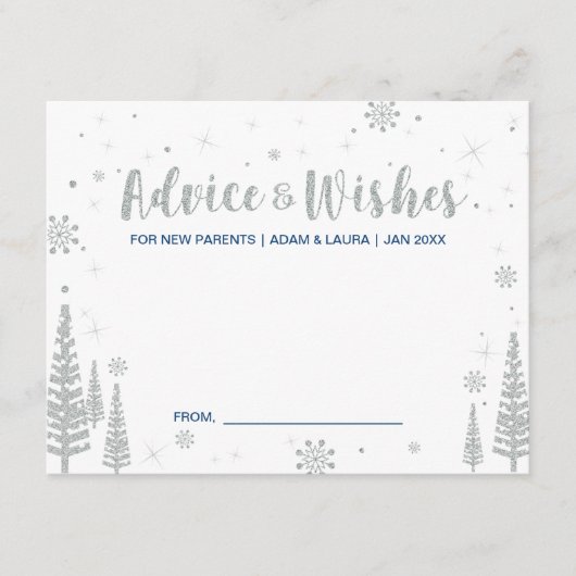 赤ちゃんシャワーアドバイスカードお母さん、両親 アドバイスカード (正面)