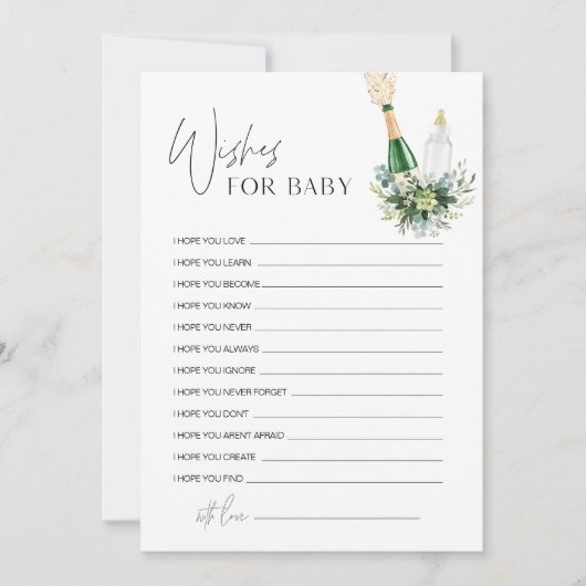 赤ちゃんシャワーアドバイスカードのREMYの願い 招待状 (正面)