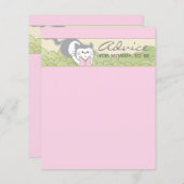 赤ちゃんシャワーアドバイスカード「ピンク猫ストーリーブック」 (正面/裏面)