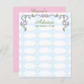 赤ちゃんシャワーアドバイスカード「天空の城/ピンク」 (正面/裏面)