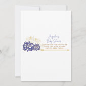 赤ちゃんシャワーアドバイスママは紫のテーマ サンキューカード (裏面)