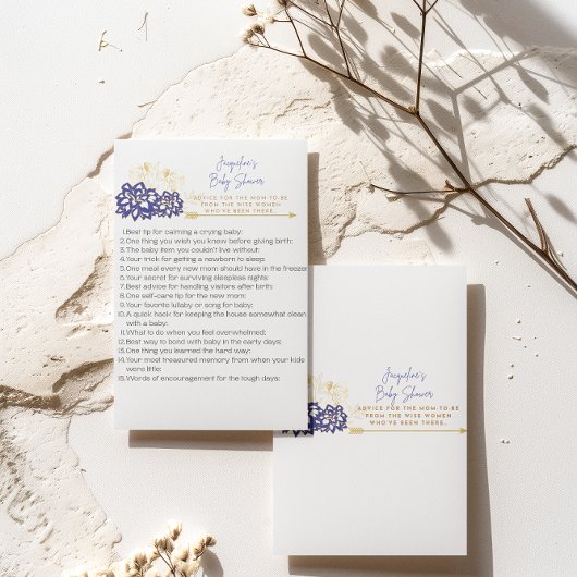 赤ちゃんシャワーアドバイスママは紫のテーマ サンキューカード