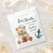 赤ちゃんシャワーアホイ男の子テディベア航海の フェイバーバッグ (クリップ留めされた状態)