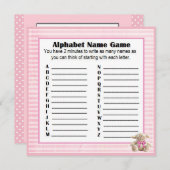 赤ちゃんシャワーアルファベット名&ビンゴゲームピンクラム 招待状 (正面/裏面)