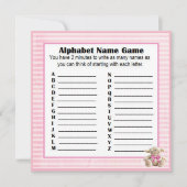 赤ちゃんシャワーアルファベット名&ビンゴゲームピンクラム 招待状 (正面)