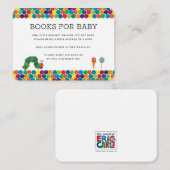 赤ちゃんシャワーインサートのための空腹のキャタピラーブック エンクロージャーカード (正面/裏面)