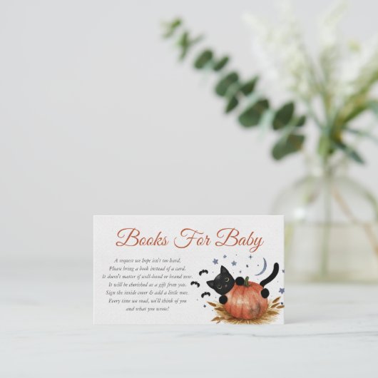 赤ちゃんシャワーインサート用の小さなかぼちゃの本 エンクロージャーカード (スタンド正面)