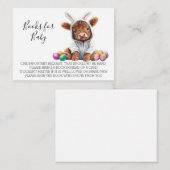 赤ちゃんシャワーイースターバニーハイランドカウズのための本 エンクロージャーカード (正面/裏面)