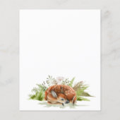 赤ちゃんシャワーウッドランドの森林の鹿の予算招待 (裏面)