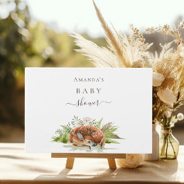 赤ちゃんシャワーウッドランド動物の鹿名 ゲストブック