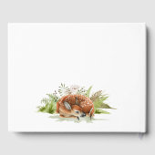 赤ちゃんシャワーウッドランド動物の鹿名 ゲストブック (裏面)