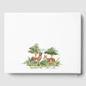 赤ちゃんシャワーウッドランド動物の鹿林 ゲストブック (裏面)