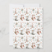 赤ちゃんシャワーウッドランド動物 招待状 (裏面)