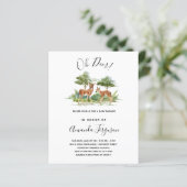 赤ちゃんシャワーウッドランド森林動物の鹿の招待 (スタンド正面)