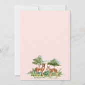 赤ちゃんシャワーウッドランド森林動物の鹿赤面 招待状 (裏面)