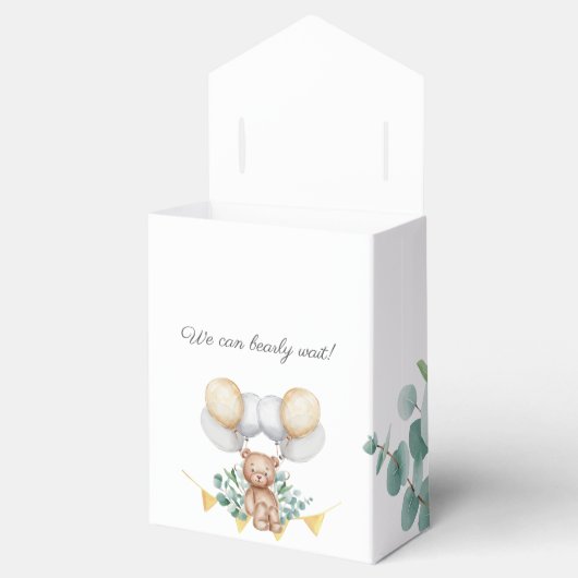 赤ちゃんシャワーウッドランド熊の風船が待ち遠しい フェイバーボックス (オープン)
