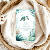 赤ちゃんシャワーウミガメ水彩本ベビー エンクロージャーカード