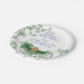 赤ちゃんシャワーエスニック、ピーポッド、スイートピーつる植物 ペーパープレート (アングル)