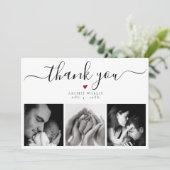 赤ちゃんシャワーエレガントスクリプミニマルト写真コラージュ サンキューカード (スタンド正面)