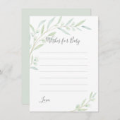 赤ちゃんシャワーエレガント緑の水の色の希望 アドバイスカード (正面/裏面)