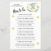 赤ちゃんシャワーエレファントあなたはどのようにカードを知っている チラシ (正面)