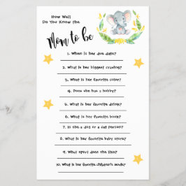 赤ちゃんシャワーエレファントあなたはどのようにカードを知っている チラシ