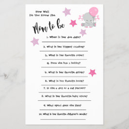 赤ちゃんシャワーエレファントあなたはどのようにカードを知っている チラシ