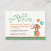 赤ちゃんシャワーエレファントアートディスプレイシャワーカード エンクロージャーカード (裏面)