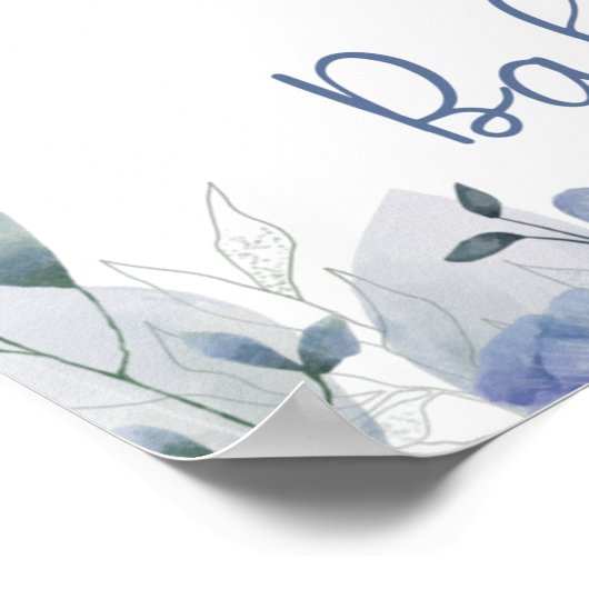 赤ちゃんシャワーエレファントウェルカムサインブルー ポスター (角)