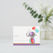 赤ちゃんシャワーエレファントグレーのアートディスプレイシャワーカード エンクロージャーカード (スタンド正面)