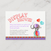 赤ちゃんシャワーエレファントグレーのアートディスプレイシャワーカード エンクロージャーカード (裏面)