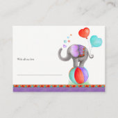 赤ちゃんシャワーエレファントグレーのアートディスプレイシャワーカード エンクロージャーカード (正面)