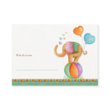 赤ちゃんシャワーエレファント&サイ表示シャワーカード