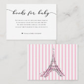 赤ちゃんシャワーエンクロージャカードピンクパリの本 名刺 (正面/裏面)