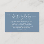 赤ちゃんシャワーエンクロージャカード用かわいい青い本 名刺 (正面)