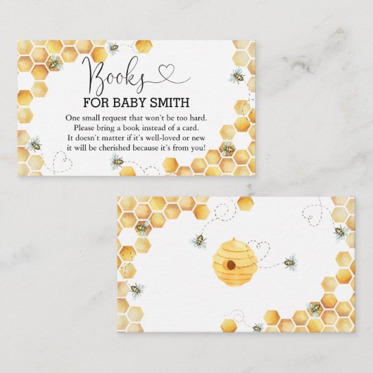 赤ちゃんシャワーエンクロージャカード用のOh Babee Books エンクロージャーカード (正面/裏面)