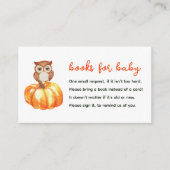 赤ちゃんシャワーエンクロージャカード用カボチャ&フクロウ本 エンクロージャーカード (正面)