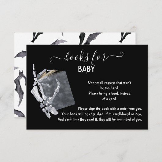 赤ちゃんシャワーエンクロージャカード用ハロウィンブック 招待状 (正面/裏面)