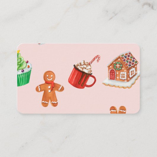 赤ちゃんシャワーエンクロージャカード用ピンクのクリスマスブック エンクロージャーカード (裏面)