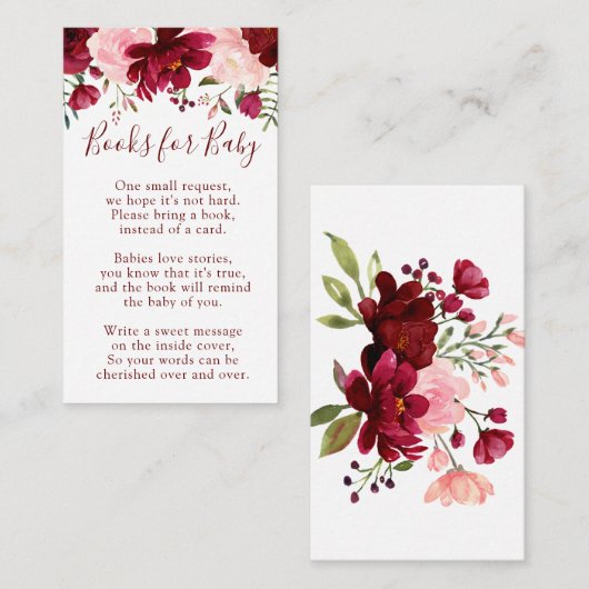 赤ちゃんシャワーエンクロージャカード用ピンクの本 エンクロージャーカード (正面/裏面)