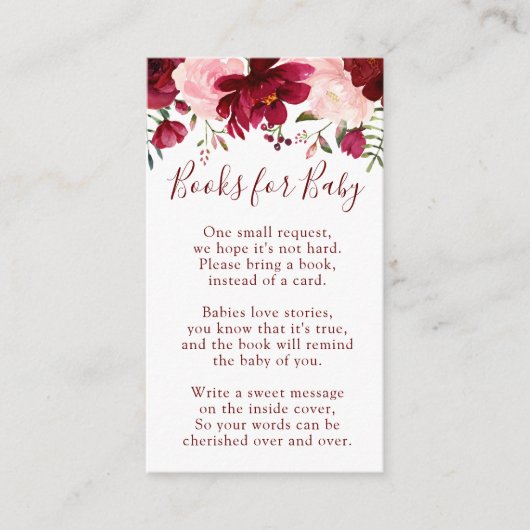 赤ちゃんシャワーエンクロージャカード用ピンクの本 エンクロージャーカード (正面)